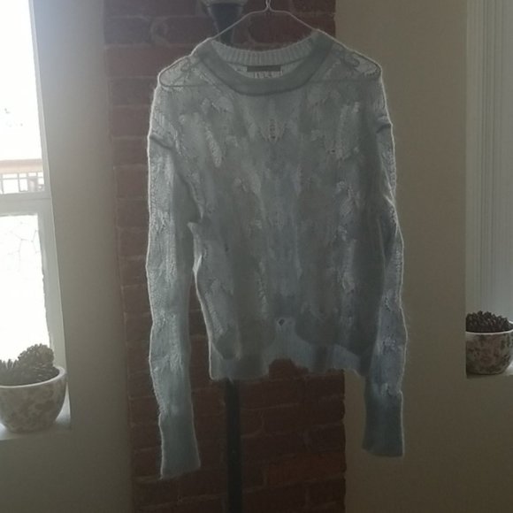 Allsaints Kisa Cropped Sweater Pastel Blue L - Picture 4 of 5